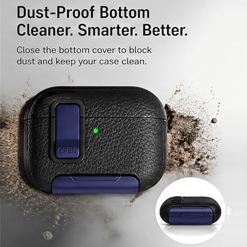 Image of for Leather AirPods Pro 3 Case 2025 | Cute iPod Air Pods Pro 3 Case with Magnetic Lock | with Phone Holder & Keychain | Airpods 3 Pro Cases for Man Women(Model A2700 /A2931)(Blue Black)