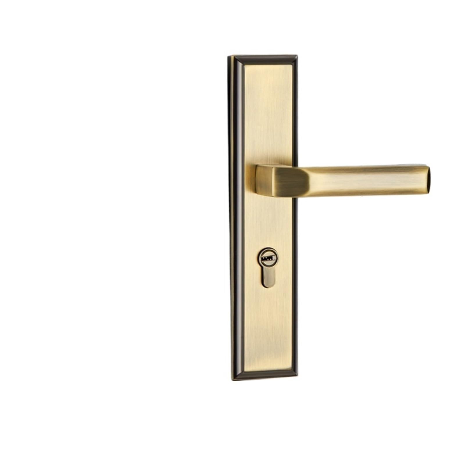 Serrure de porte intérieure en bronze et poignée en zinc pour chambre