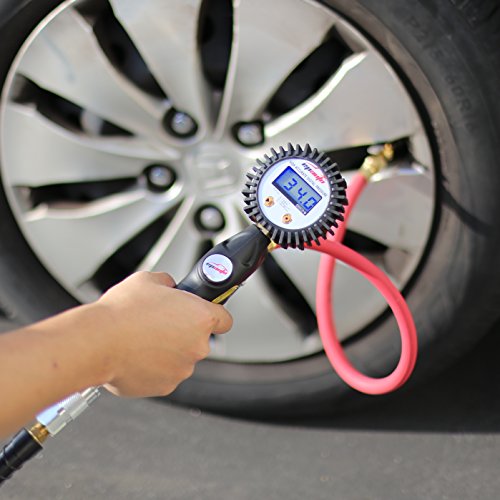 EPAUTO 255 PSI Digital Tire Inflator Gauge with Hose and Quick Connect