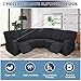 PureFit 7-Pieces Sectional Sofa Covers, Extra Large Sectional Recliner Couch Covers for Reclining L Shape Couches Sofas, Stretch Washable Fleece Sofa Slipcovers with Pockets, 5 Seat, Dark Gray