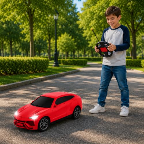 Image of Gooyo GY-448JM Rechargeable Remote Control Car Toy | Red Color, Power Source: Lithium Rechargeable Battery for Car (Included) & 2xAA Battery for Remote Controller (Not Included)