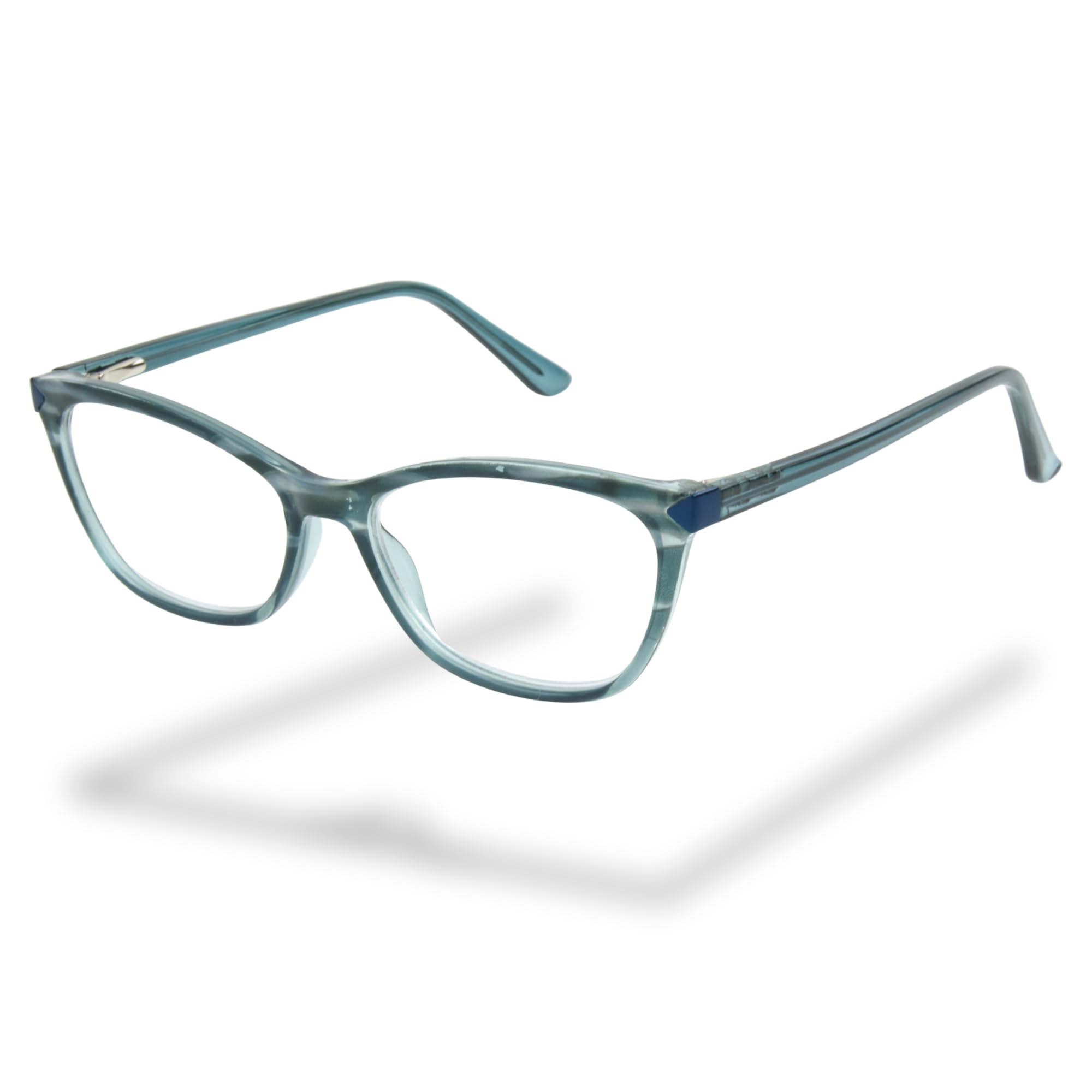 Foster Grant Women's Teal Como Reading Glasses For +2.50 – Cat Eye Frame In Stylish Design With Spring Hinges, Scratch-Resistant Lenses & Protective Case