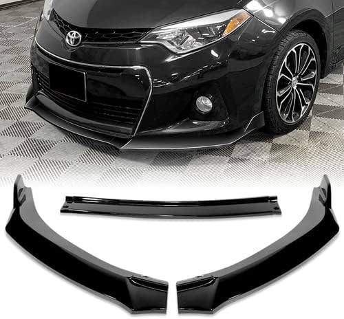 3 Pieces ABS Front Bumper Lip Spoiler Splitter Side Body Kit Trim Protection Compatible with 2014-2016 Toyota Corolla S Model, 2015 (Painted White)
