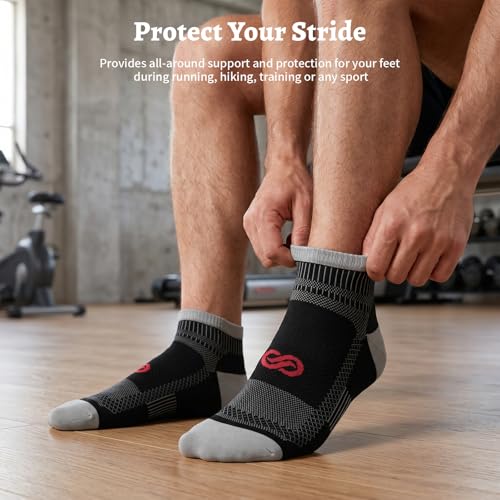 Image of PAPLUS Compression Socks for Men & Women, 2 /4 /6 Pairs Ankle Running Socks with Arch Support, Ankle Support, Plantar Fasciitis