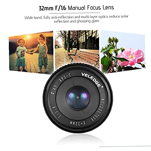 Weitwinkellinse, manuelle Fokuslinse 32mm F1.6 Große Blende Weitwinkelobjektiv für Sony A6300 A6400 NEX – Bild 3