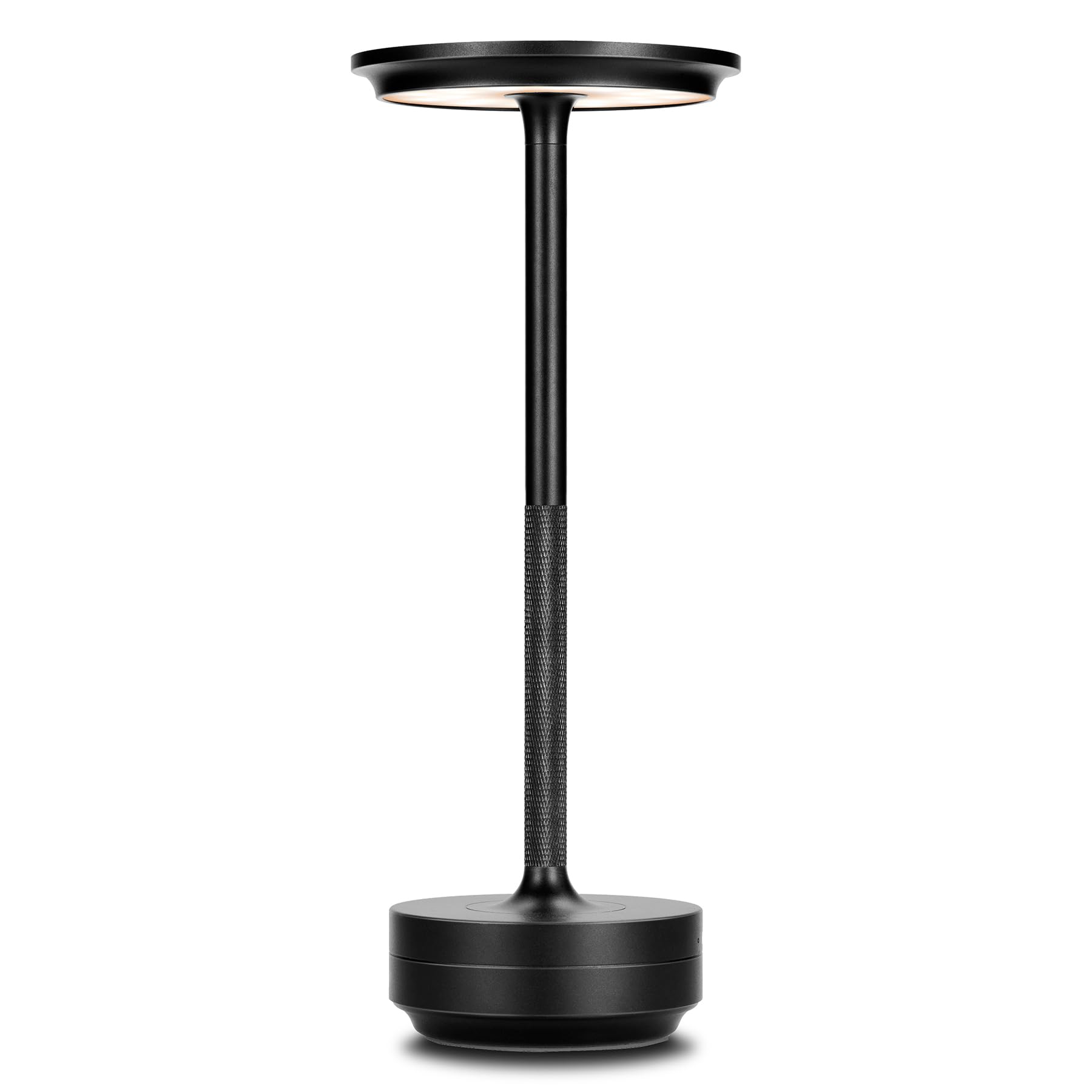 FDIDC Rechargeable Cordless Table Lamps,Portable 5000mAh Table Light Touch 3 Color Stepless Dimming Battery Powered LED Metal Table Lamp for Restaurant/Home/Outdoor/Camping.(Black)