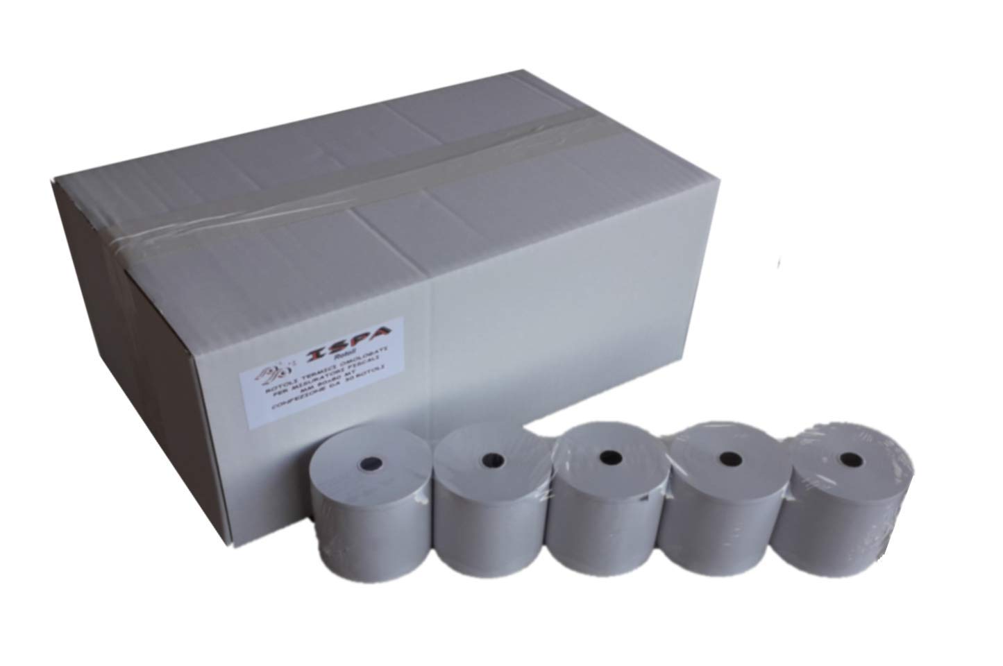 Rollos térmicos homologados para cajas registradoras, 80 x 80 mm – Paquete de 30 rollos