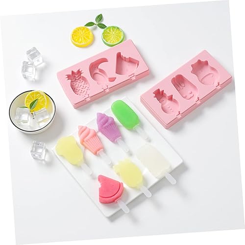 Miniatura 7 de Zerodeko 6 juegos de moldes de silicona para tartas de paletas de helado, moldes de helado de frutas, moldes para helados con tapas, moldes de
