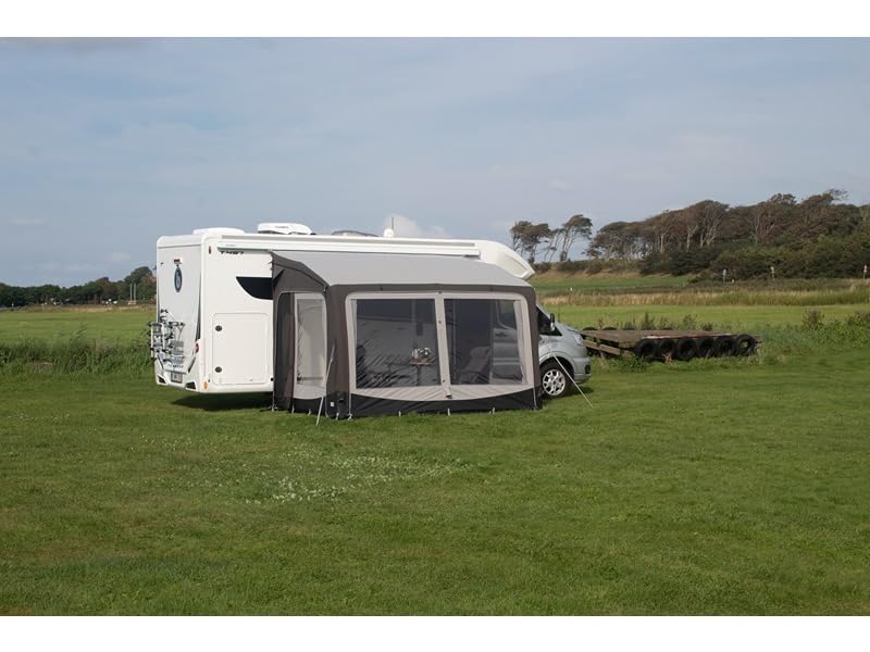 Pure 390 Luftvorzelt - Ideal für Camping, Wohnwagen und Reisemobile - Passend für Anbauhöhen von 235-280 cm - Robustes Vorzelt mit Panoramafenstern, 6000 mm Wassersäule - Campingausrüstung