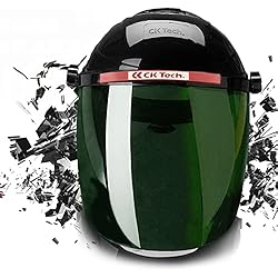 Caretas Protectoras Para Cascos Seguridad Iwinna Casco de Soldadura, Protector Facial de Seguridad Máscaras de Soldadura Montadas en la Cabeza Casco de Corte de Plasma con Protección UV Para Soldadura con Protección de Gas y Arco de Argón