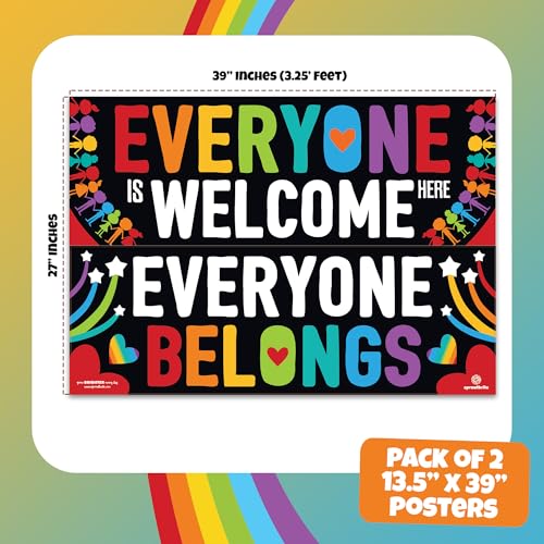 Image of Sproutbrite 2 Pack 13.5 inch x 39 inch Welcome Posters for Classroom