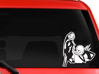 Jack & Sally Nightmare Before Christmas Jack kissing Sally Hand Vinyl Decal for car Truck laptop 6" WHITE