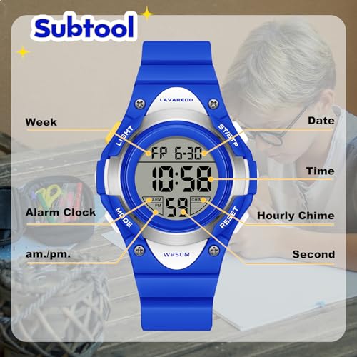 Kids Digital Watch Boys Girls Ages 3-15 Watches 7 Color Lights 5ATM Waterproof Kids Watch Boys Girls Stopwatch Alarm Sport Outdoor3