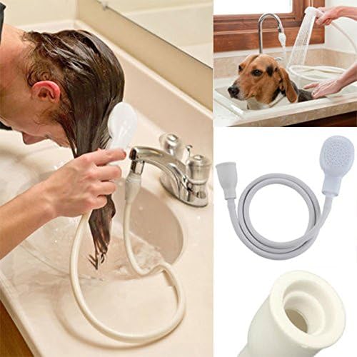 YaoHome Hair Dog Pet Shower Sprays Hose Bath Tub Sink Faucet Attachment Washing Indoors