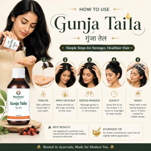 Image of Gunjadi Taila (Oil), Ayurvedic Hair Oil for Hair Nourishment and Scalp Care, 100 ml