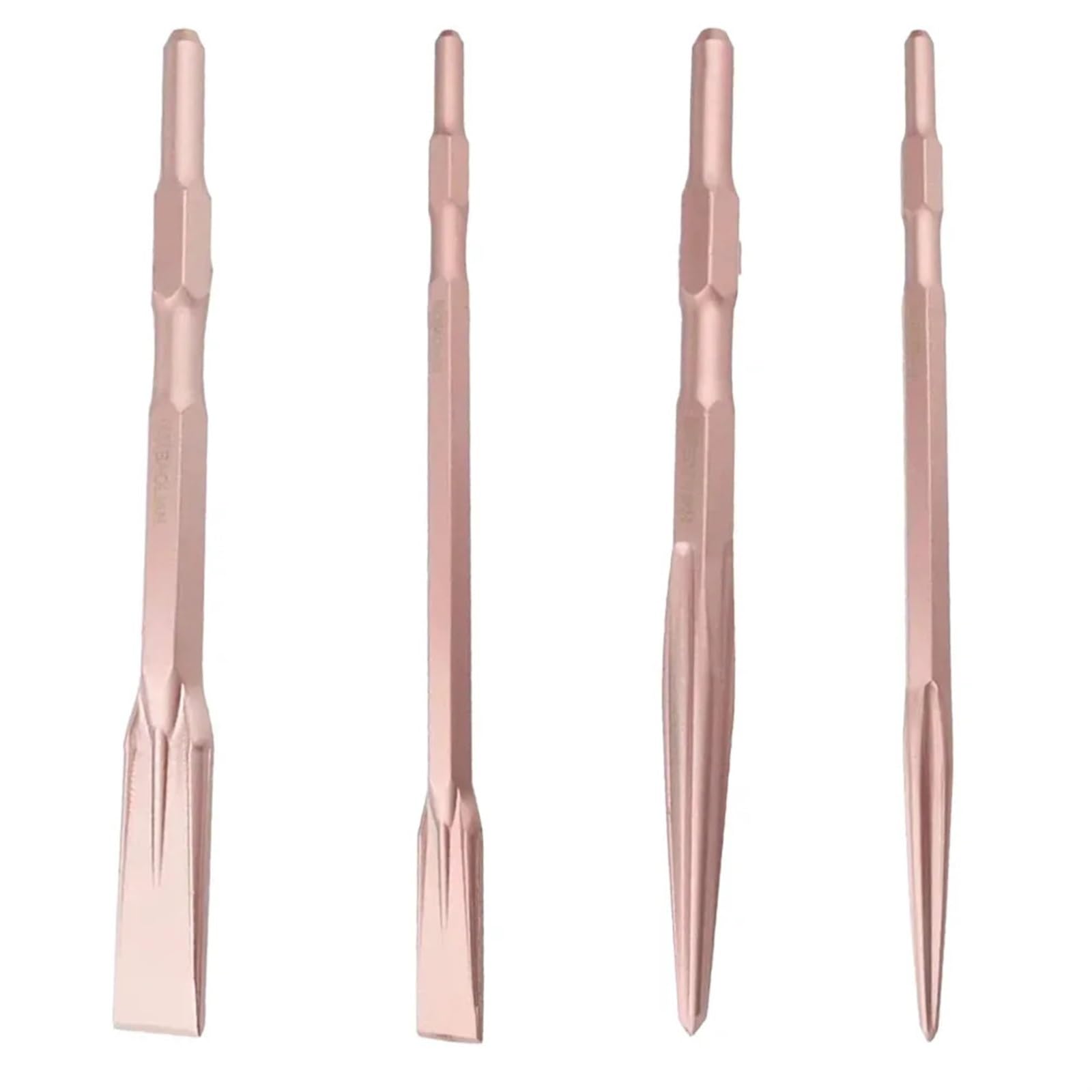 Meißel Set 4-teiliges Hammermeißel-Set, Flachmeißel, Spitzmeißel, elektrischer Hammermeißel, Bohrer, Spitznutenmeißel for Brechen von Beton, Ziegelsteinwänden
