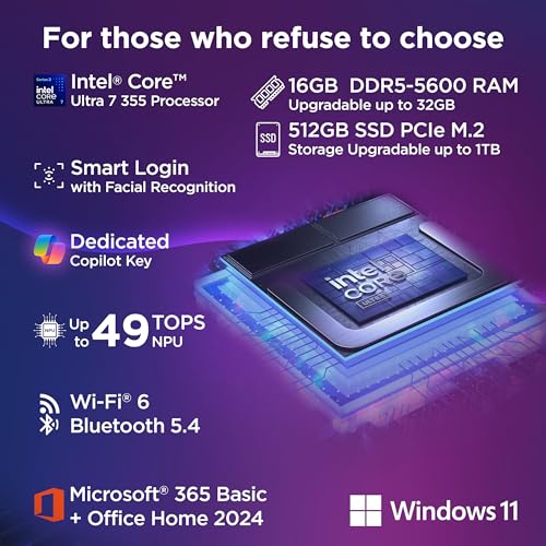 Image of Lenovo IdeaPad Slim 5 Intel Core Ultra 7 355 Next-Gen AI PC (16GB RAM /512GB SSD /14 (35.5cm) /WUXGA OLED /Copilot+ PC /Windows 11 /MSO 365 Basic+Office 2024 /1Yr ADP Free /Grey /1.4Kg), 83S5005KIN