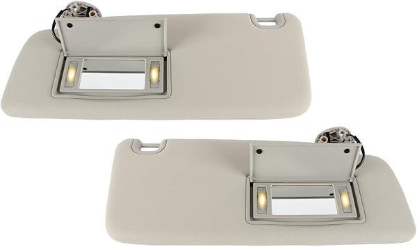 Side Sun Visor Replacement for Dodge Ram 2013 2014 2015 2016 2017 2018 1500 2500 3500 Left Driver and Right Passenger Sunvisor Replaces 1VF25BD1AD 1VF24BD1ADGray