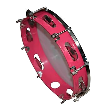 MOCKING BIRD Tambourine Fibre Dafli Indian musical instrument Hand Percussion Professional Play multicolor (10 INCH)