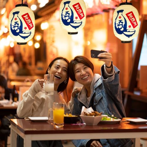 Linterna colgante tradicional japonesa con acabado impermeable para barra 7