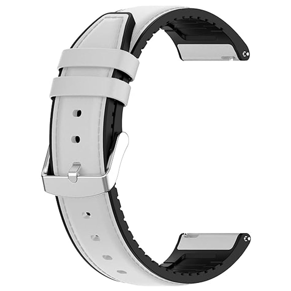 Image of AONES 20mm Watch Strap Leather Silicone Belt Compatible for Timex Analog Twhg03Smu26 Smartwatch Hook Band