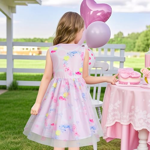 LQSZ Toddler Girl Tutu Dress Unicorn Tulle Sleeveless Crewneck Birthday Party Kindergarten for Kids Size 2-12 Years2