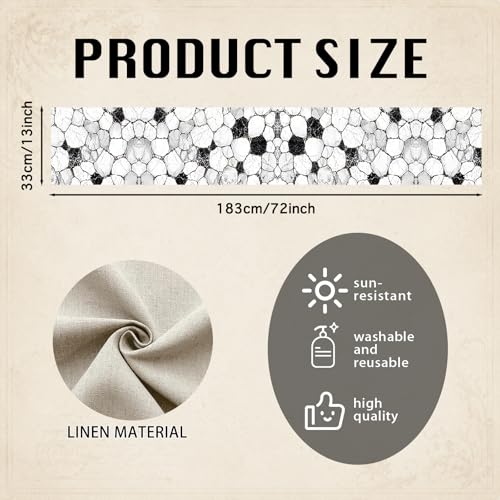 Image of Nuxovilar Geometric Table Runner Flax 13x72 in