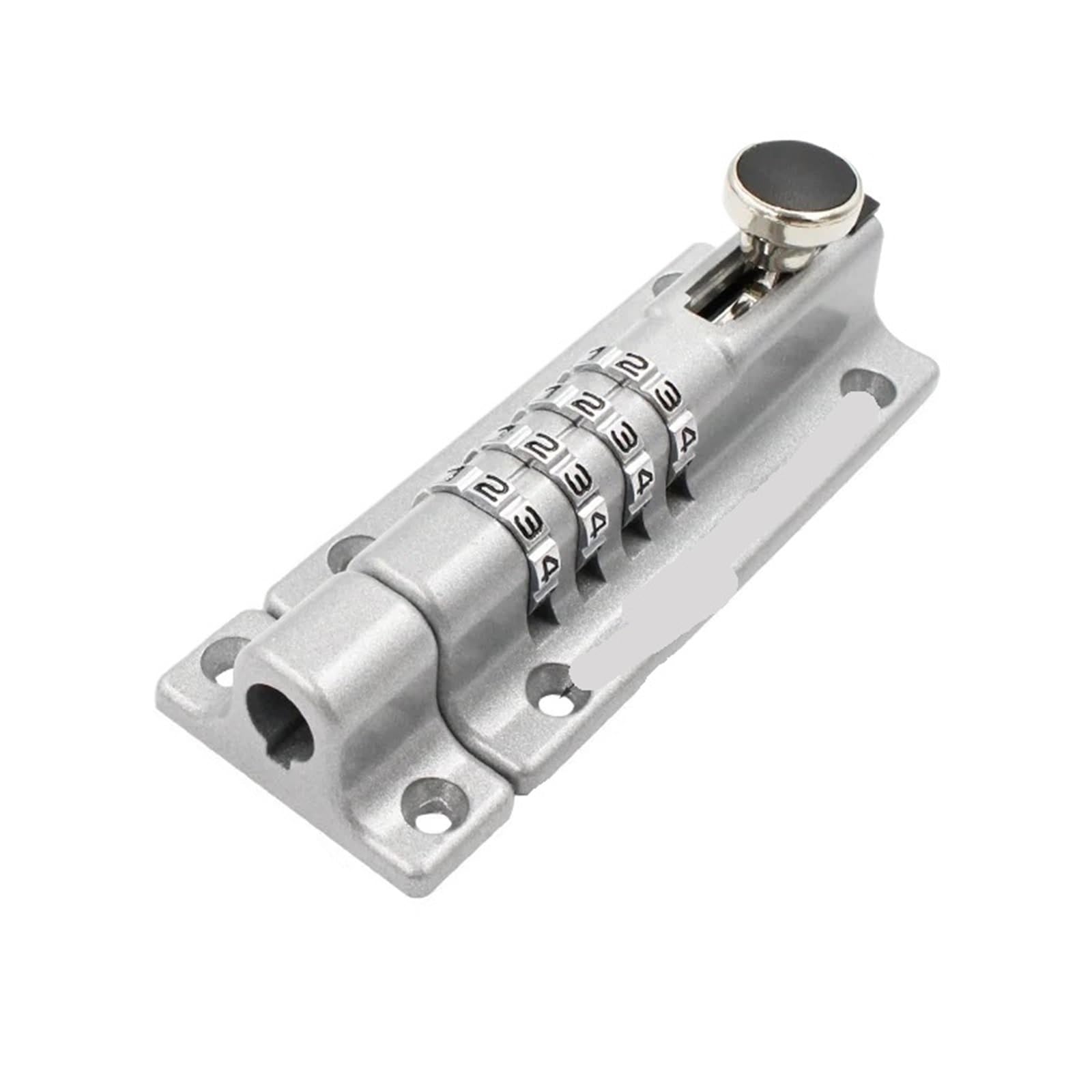 4pcs Combination Sliding Bolt Gate Lock Anti-Theft Password Locks Keyless Door Latch for Door(Silver)