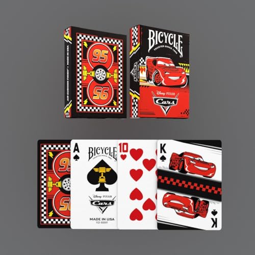 Image of Bicycle Disney & Pixar Cars Playing Cards - Kids Card Game Featuring Lightning McQueen, Durable Deck for Family Game Night, Travel & Party