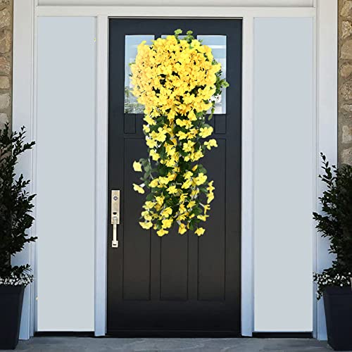 Azuraokey Fake Violet Flower Vine Ornaments Decorative Violet Wreath Reusable Wall Hanging Home Decor For Outdoor Home Wedding Garden Yard Hanging Baskets Wisteria Garland Decoration #TOP5