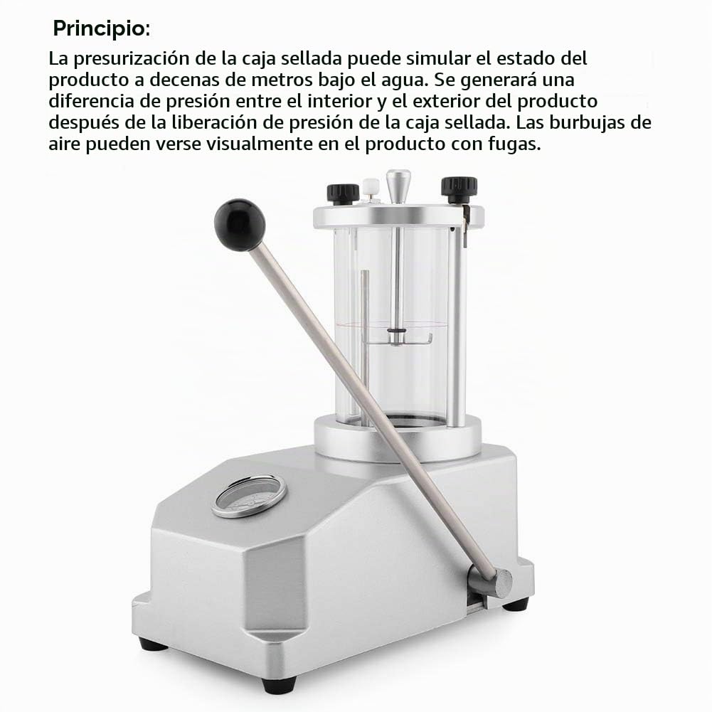 Herramienta de Prueba de estanqueidad para Relojes, comprobador de presión subacuática de Metal 6 ATM 2 para Pruebas de estanqueidad de Relojes