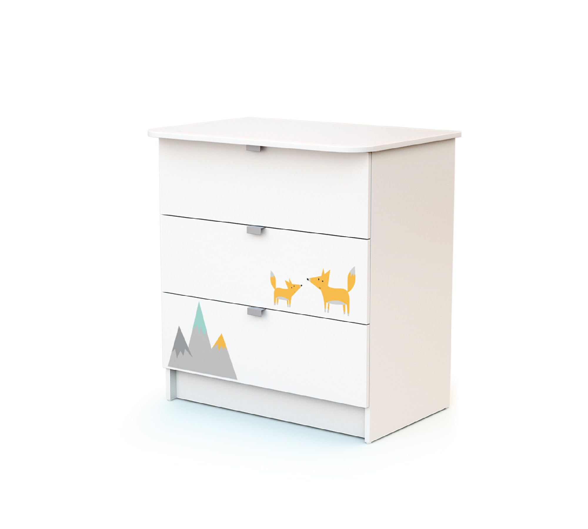 Webaby - Cassettiera fasciatoio 3 cassetti legno Renard - Bianco - 79 x 65,5 x 92 cm