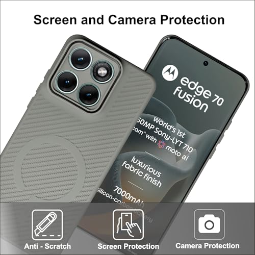 Image of SBMS Back Cover for Motorola Edge 70 Fusion 5G Soft Matte Silicone Cover with Slim Fit | (Not Mag-Safe Compatible) | Shockproof | Camera Protection Bumper Case for Moto Edge 70 Fusion (Grey)
