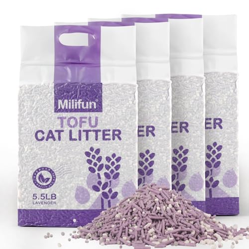 MILIFUN Lavender Scented Cat Litter, Dust-Free, Clumping, Odor Control, 1 Pound
