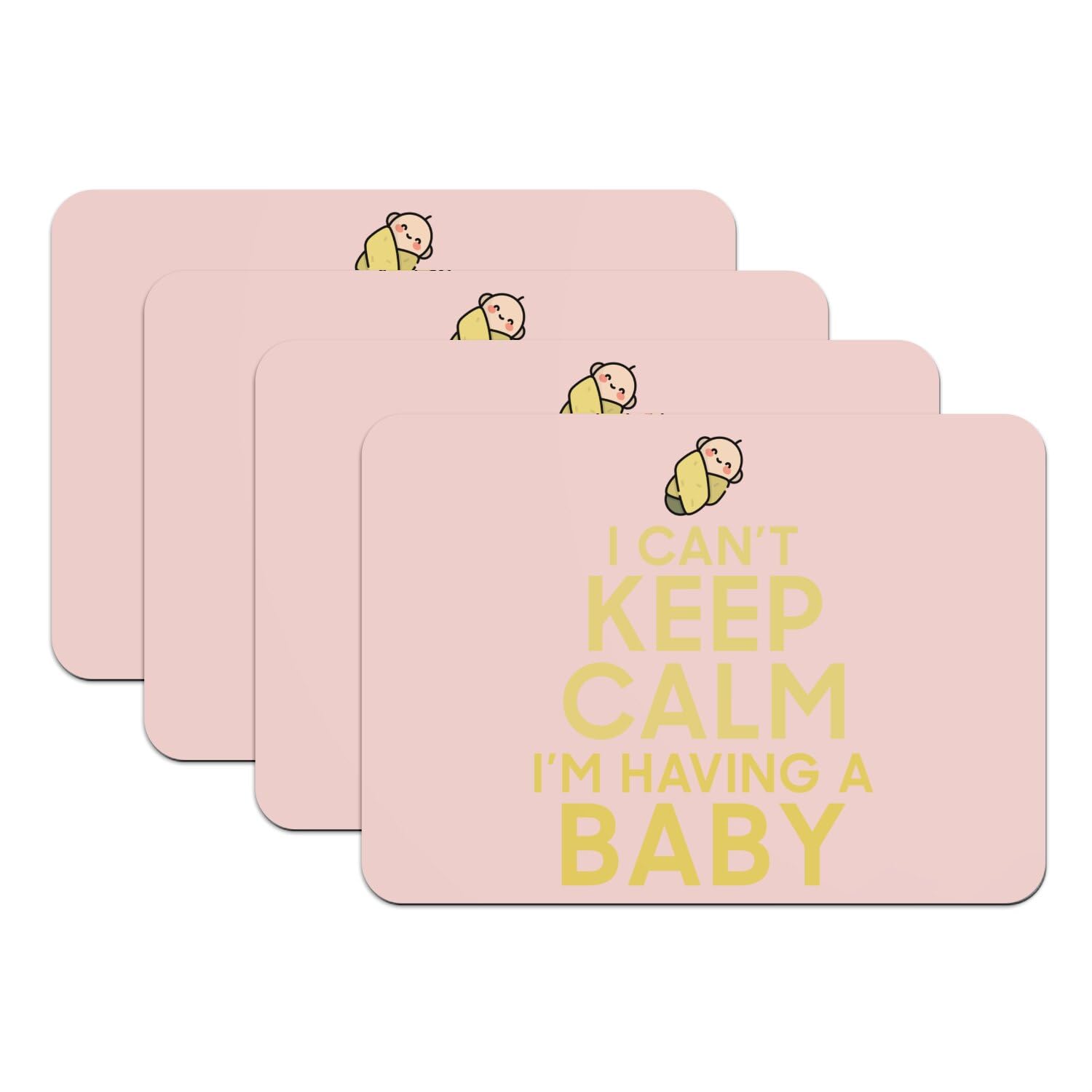 Cadeau future maman set de table rose parodie bébé lot de 4