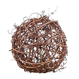 Anntool 3 Pcs Handmade Wicker Rattan Balls, Natural Vine Balls Bowl and Vase Filler Twig Orbs, Brown Rustic Decorative Ornament for Garden, Wedding, DIY Craft Toys, 5 Inch