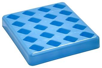 Caplugs Evergreen 240-3516-B10 RPS Series 5-Slide Mailer Rack, 20 Places, High-Impact PS, Recessed Lid, Molded-in Dividers to Limit Movement During Transit, Rounded Corners, Light Blue 2403516B10E1