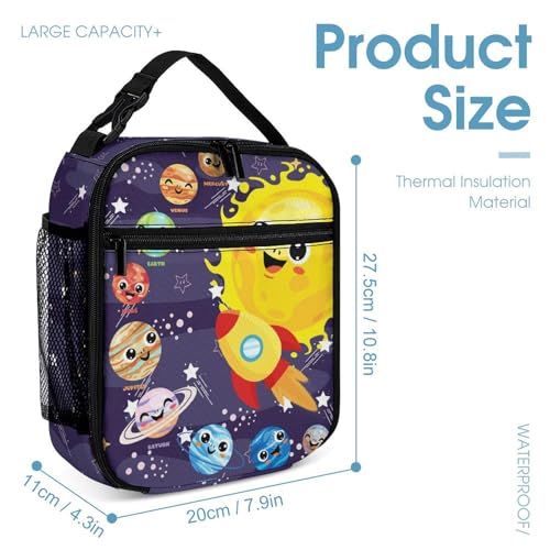 Solar System Backpack with Lunch Box & Pencil Case for Kids Girls Boys School, 16 Inch Cute Planet Bookbag, School Backpack for Students Children, Lightweight, Large Capacity4