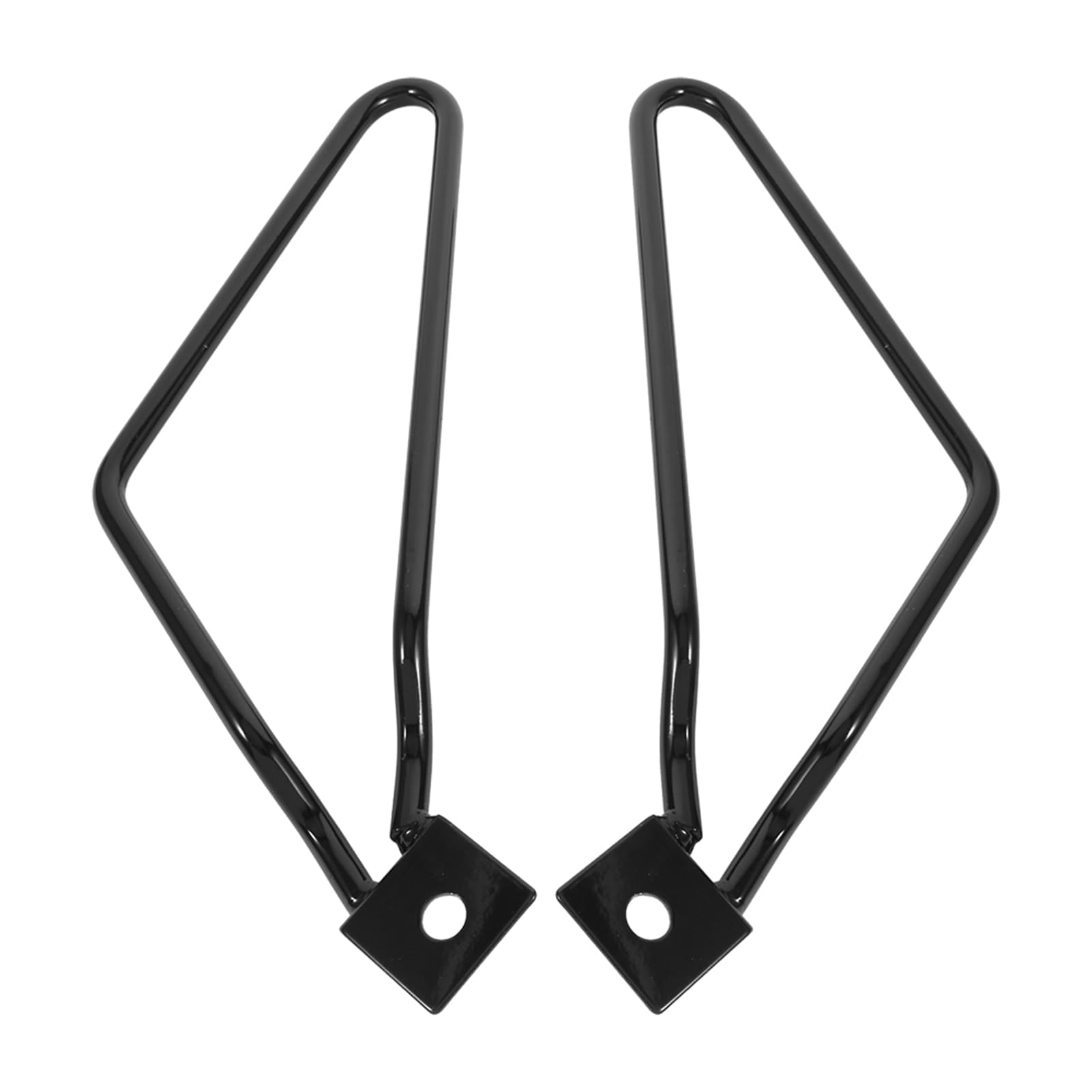 Cocoarm 2 x uchwyt na sakwy motocyklowe, czarny, żelazny, chromowany, pasuje do XL883/1200 HD1450/1584