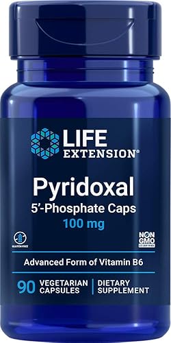 Life Extension Pyridoxal 5-Phosphate Caps 100 mg P5P, 90 cápsulas vegetales - Suplemento avanzado de vitamina B6