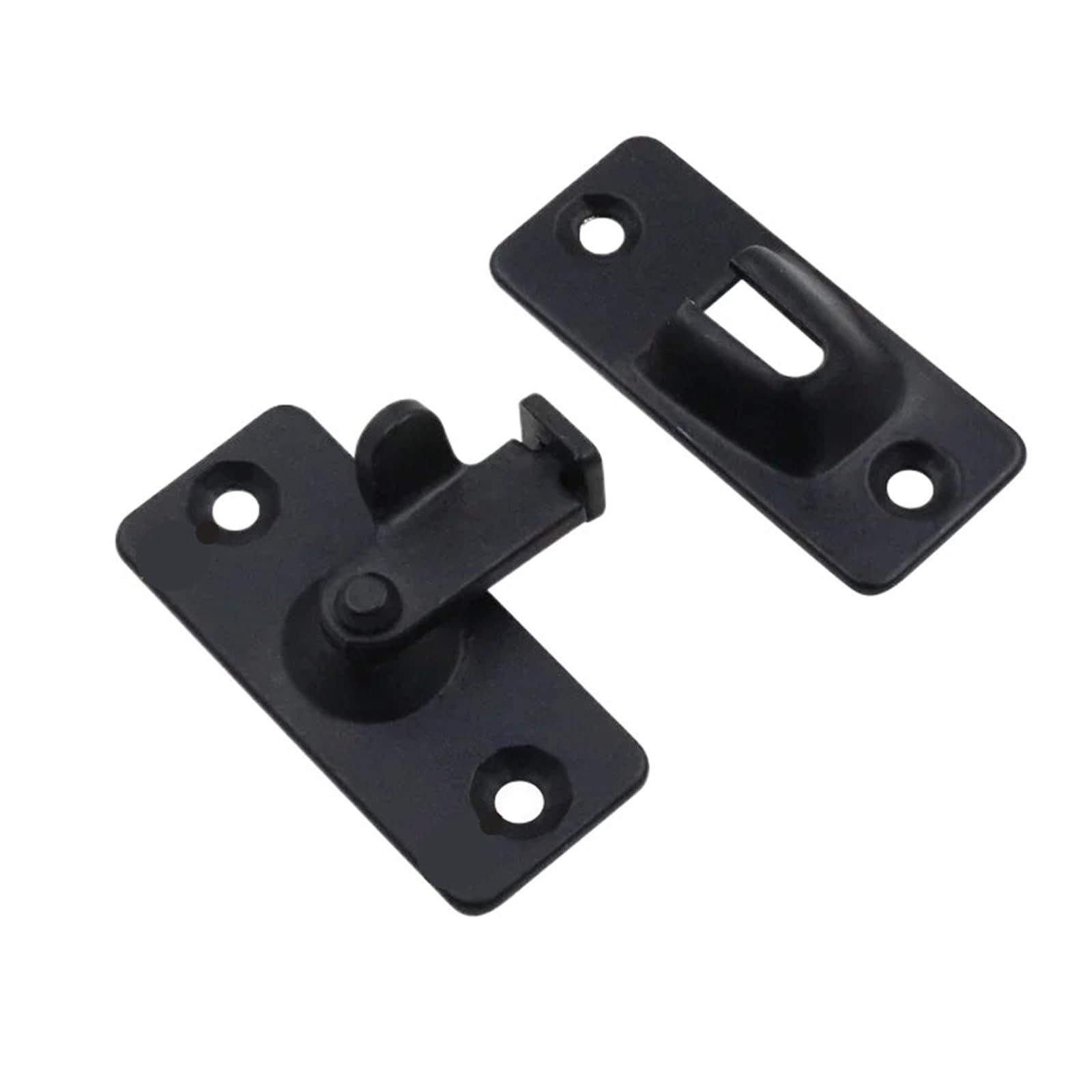 Naqzrxpml Black Stainless Steel Door Bolt 90 Degree Barn Latch Lock For Cabinet Gate, Silver, (Black)