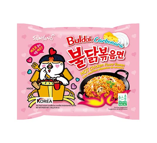MAOMAO® Instant Nudeln | 5er Pack Buldak Hot Chicken Carbonara 130g (Kompatibel mit Samyang)