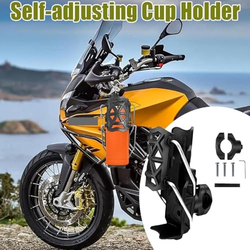 Porte-bouteille moto réglable support boisson guidon sans perçage - 3