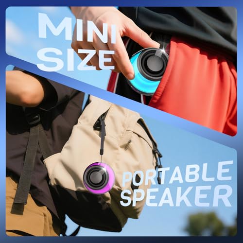 Image of PRUNUS M2 Magnetic Bluetooth Speaker, Portable Mini Bluetooth Speaker Small with Cell Phone Stand, 7H Play, 5W Internal-Magnet Loudspeaker,TWS, RGB Light, TF Card Play, with Magnetic Ring and Lanyard