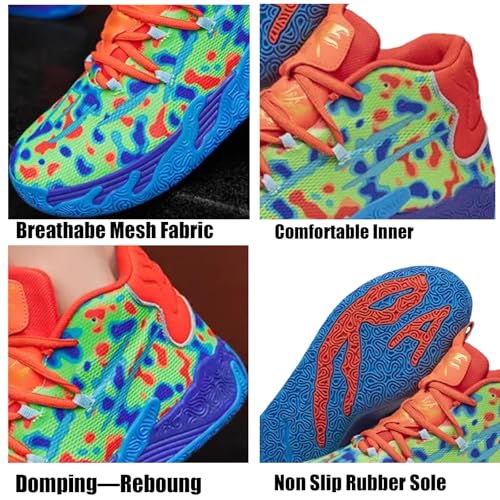 Mens Lace Up Multicolor High Top Basketball Shoe Non-Slip Breathable Running Shoes Fahsion Lightweight Outdoor Gym Sneakers3