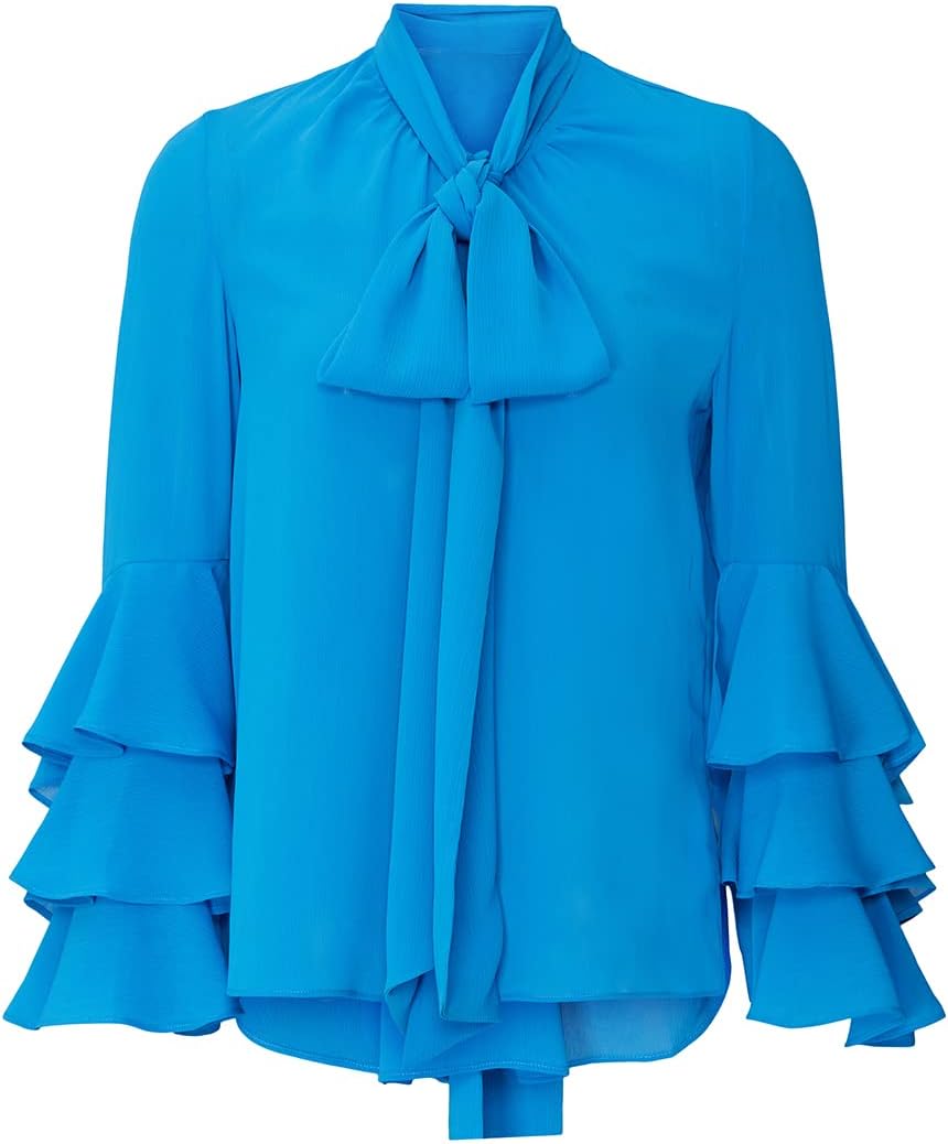 Rent The Runway Pre-Loved Blue Bell Sleeve Blouse - Image 2