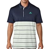  adidas Golf Mens Ultimate365 Heather Polo - Marine/Vert Logo - S