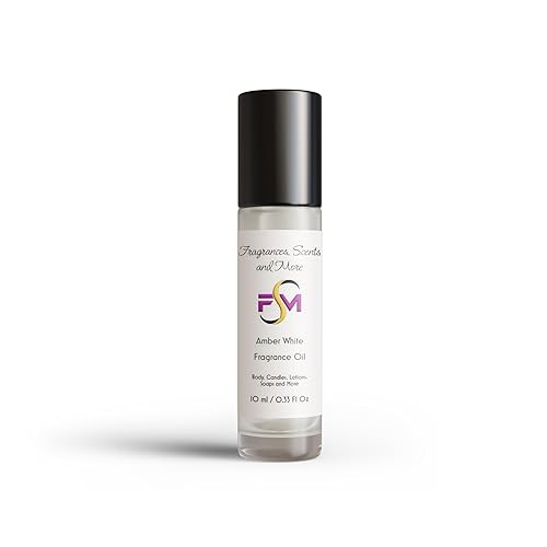 Aceite aromático blanco ámbar, vidrio roll-on de 0.33 onzas líquidas (0.3 fl oz)