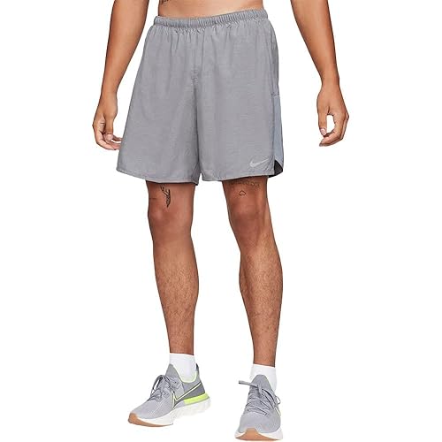 Nike Challenger Men's Brief-Lined Running Shorts CZ9066-084 (Smoke Grey/Silver), XX-Large