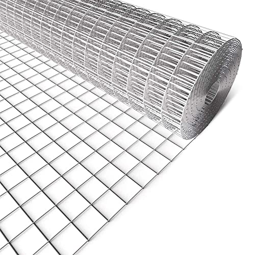 AMAGABELI GARDEN & HOME 17 Gauge Galvanized Hardware Cloth 48inch x 50ft 1 x 1 inch Welded Wire Mesh Fence Roll Chicken Wire Fencing for Tree Guard Rat Rabbit Snake Poultry Netting Cage Garden